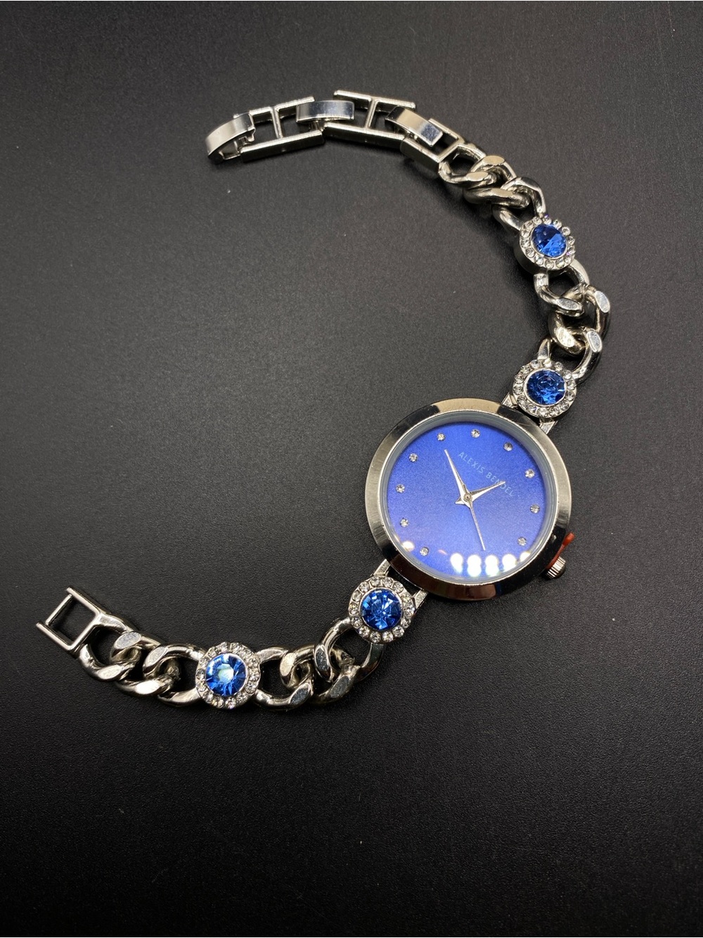 ALEXIS BENDEL Silver & Blue Quartz Watch - Picture 1 of 8